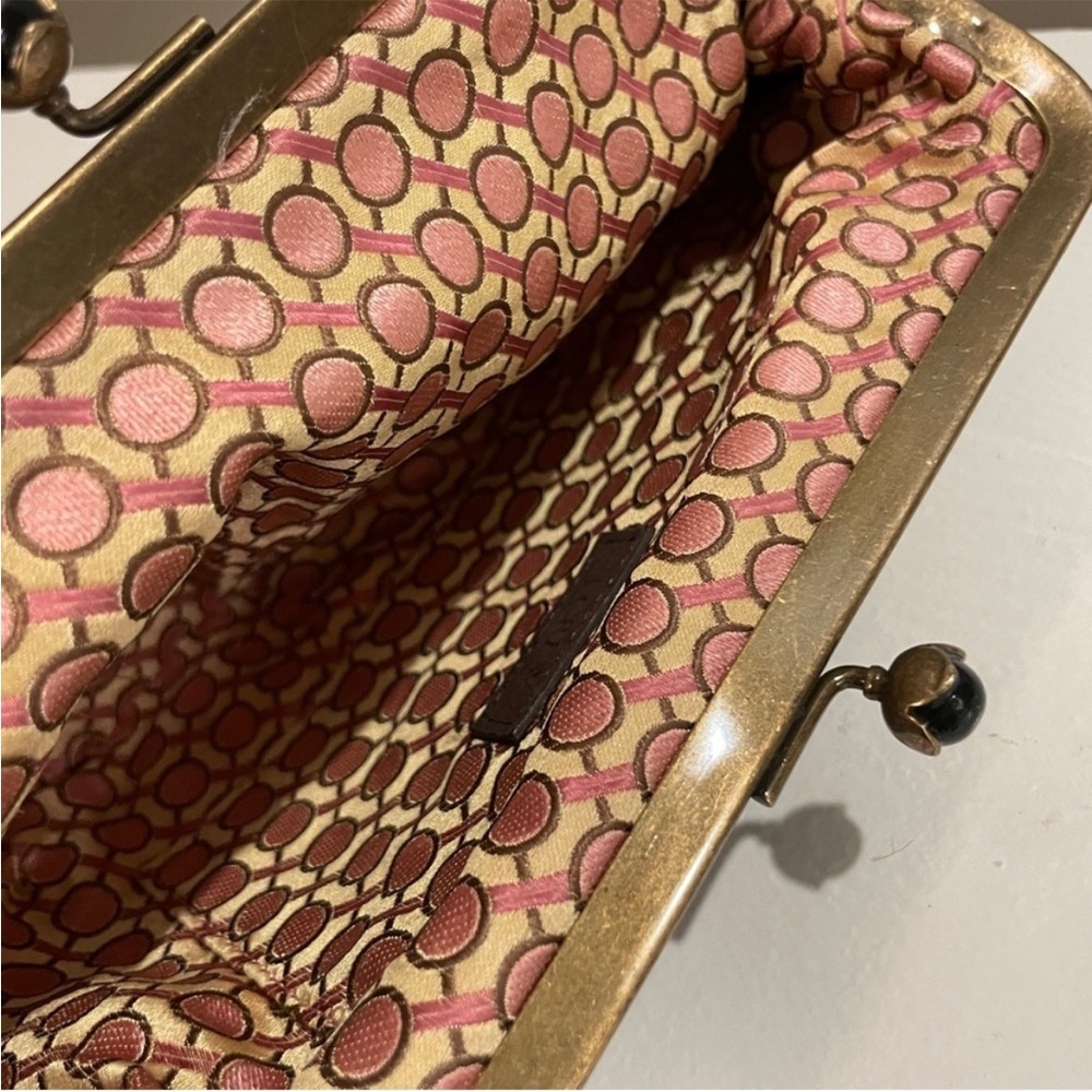 Vintage J.Crew Satin Kiss-Lock Evening Clutch w Mirror - Picture 8 of 12